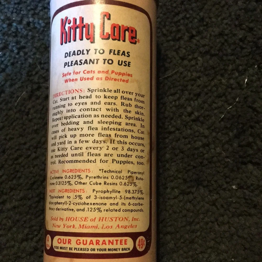Vintage kitty care flea powder